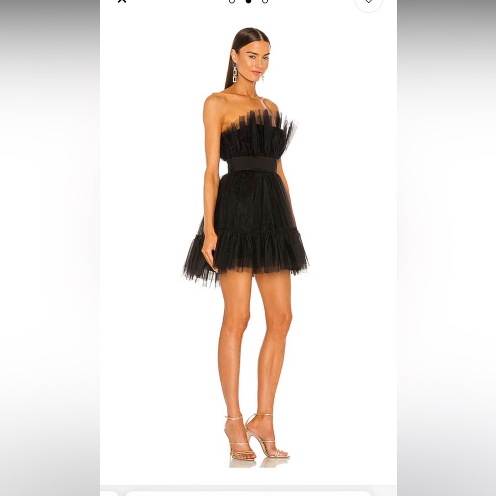 Katie May Black Strapless Tulle Dress